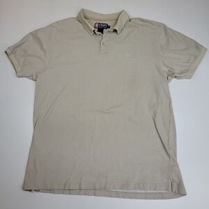 Vintage Chaps Ralph Lauren Polo Shirt Men Size Medium Beige Short Sleeves